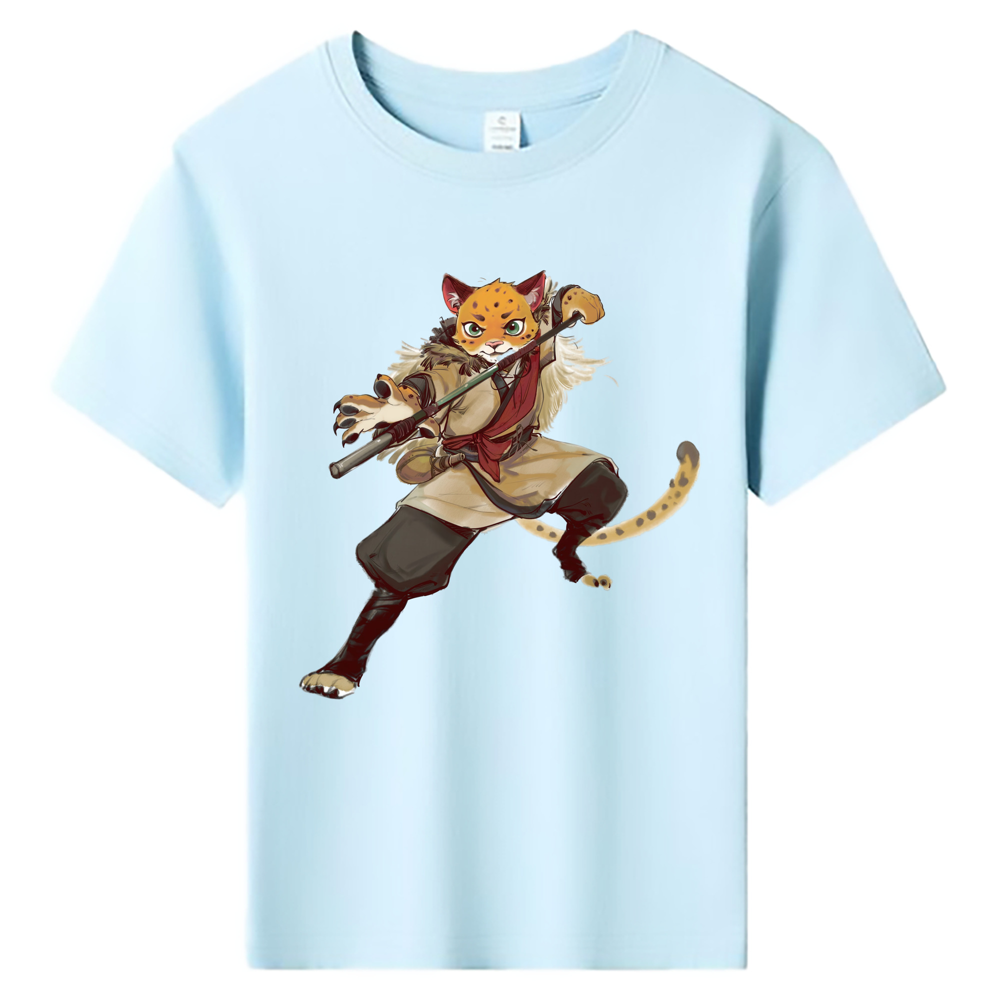 （画像用） Ne Zha 2 ナタ 魔童の大暴れ 綿100％キッズTシャツ（フロントプリント）